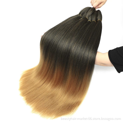Wholesale ombre color synthetic hair ez braid private label pre stretched braiding hair bulk